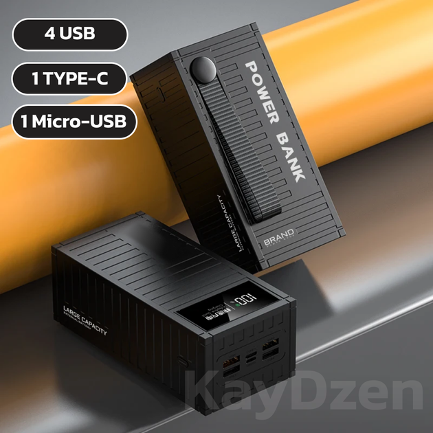Повербанк УМБ 68000 mah QC 3.0 PD20 powerbank Andowl Q-CD6500Х1 потужний павербанк для ноутбука телефона роутера зовнішній портативний акумулятор з дисплеєм великої ємності чорний - зображення 3