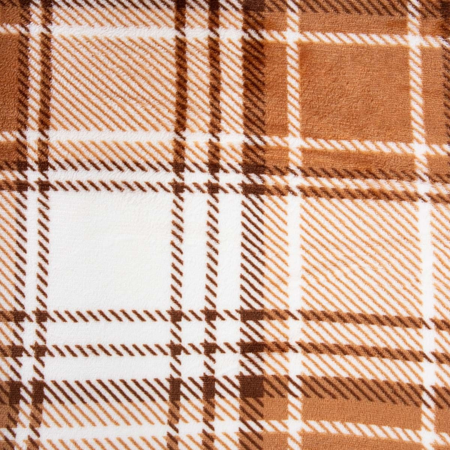 Koc Homla Cortel w kratę z szerpą beżowo-biały 150 x 200 cm (5904183856117) - obraz 4