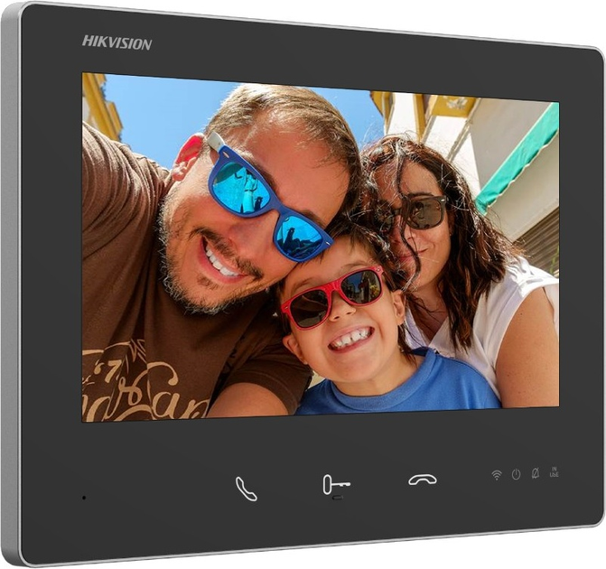 Monitor wideodomofonu Hikvision DS-KH7300EY-WTE2 Black - obraz 3