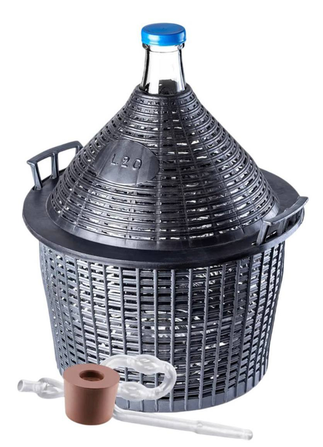 Zestaw winiarski Kadax Balon 20 l + Korek nr. 3 + Szklana rurka (5903699487136) - obraz 1