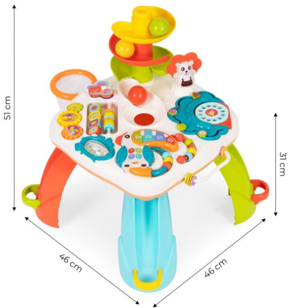 Розвиваючий столик дитячий Huanger HE0518 by Multistore EcoToys з доріжкою для кульок (5903769977680) - зображення 6