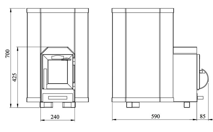 Piec do sauny Stoveman opalany drewnem 15.4 kW Czarna 13-LS (13110032) - obraz 3