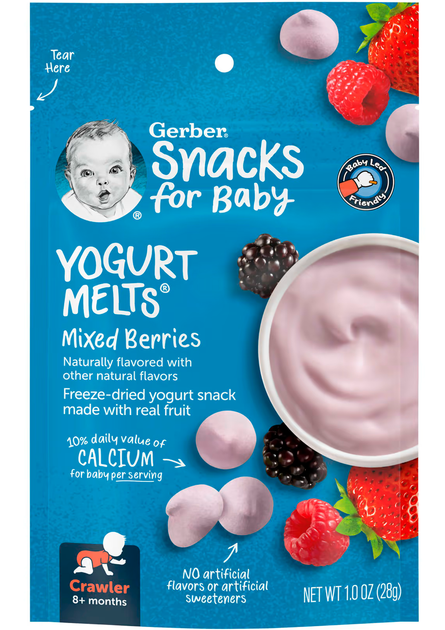 Йогуртовые конфеты для детей Gerber Yogurt Melts Микс ягод от 8 месяцев, 28 г - изображение 4
