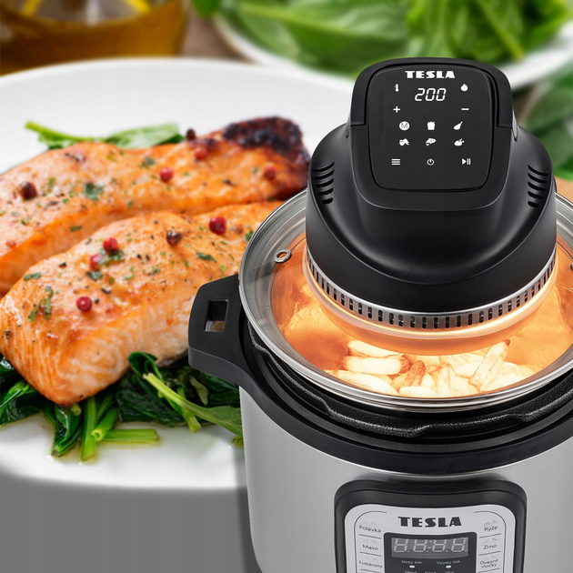 Wielofunkcyjna pokrywa do podgrzewania goracym powietrzem Tesla AirCook Q10 (AIRCKQ10BLK) - obraz 5