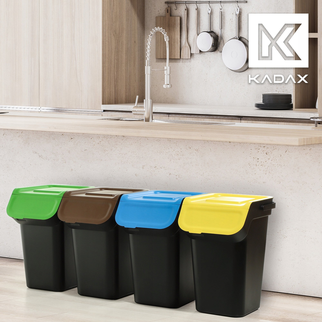 Набір контейнерів для сміття Kadax 25 л 4 шт (5903699492833) - зображення 6