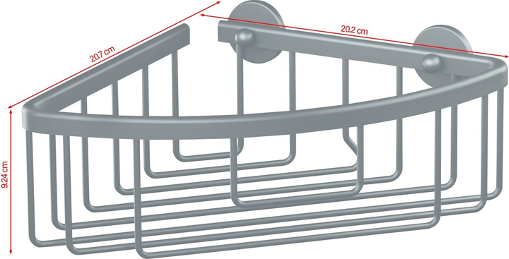 Підставка для душу TESA ALUXX кутова самоклеюча Чорна (405050000000) - зображення 13