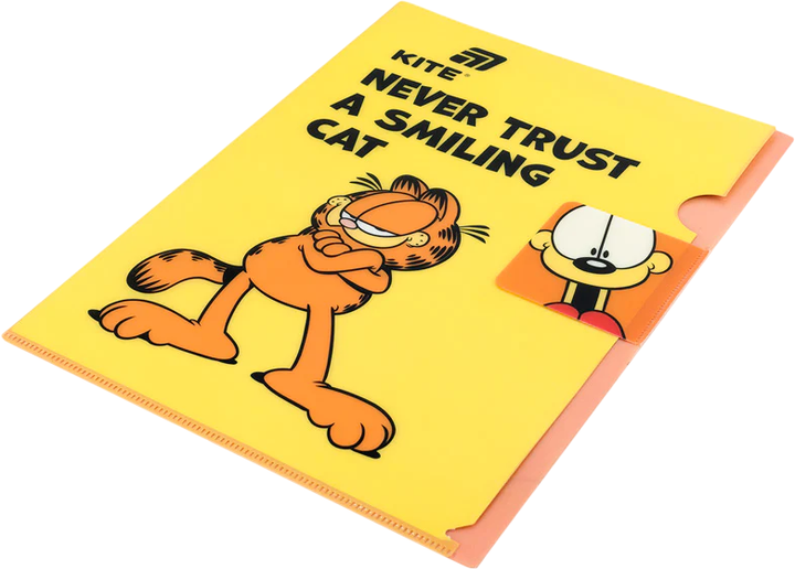 Набор папок-уголков с клапаном Kite Garfield А4 Матовые Жёлтые х 12 шт (GF25-248-1) - изображение 2