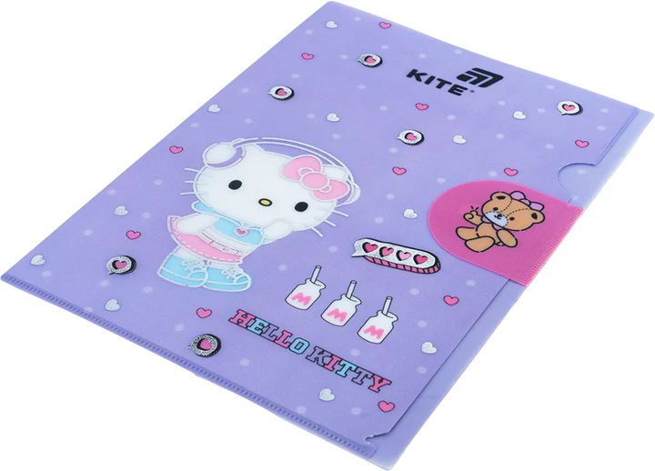Папка-куточок з клапаном Kite Hello Kitty А4 Матова Фіолетова (HK25-248-5) - Фото 2 Папка-куточок з клапаном Kite Hello Kitty А4 Матова Фіолетова (HK25-248-5) - зображення 2