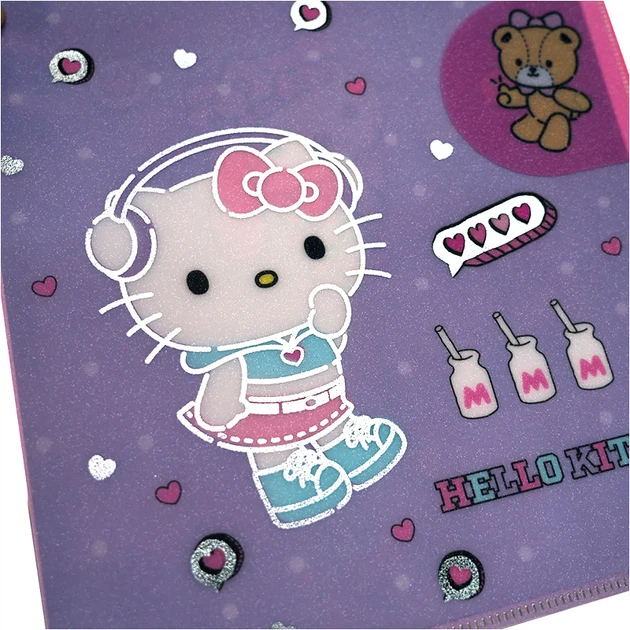 Папка-куточок з клапаном Kite Hello Kitty А4 Матова Фіолетова (HK25-248-5) - Фото 4 Папка-куточок з клапаном Kite Hello Kitty А4 Матова Фіолетова (HK25-248-5) - зображення 4