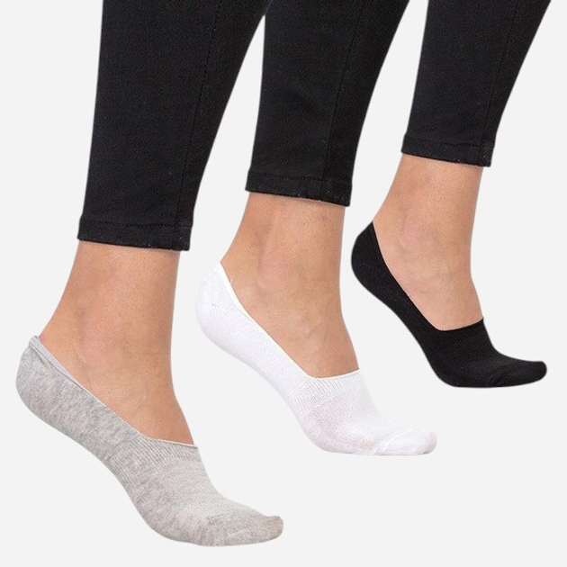 Набір жіночих слідів бавовняних Lee Cooper Invsocks 1802 Сірий/Білий/Чорний (5906598013598) - зображення 1