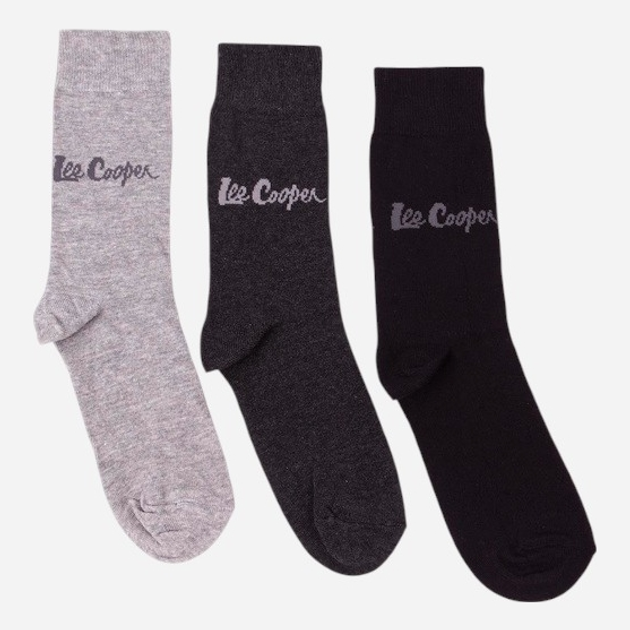 Набір чоловічих шкарпеток високих бавовняних Lee Cooper Anksocks 727 Чорний/Сірий (5906598069304) - зображення 1