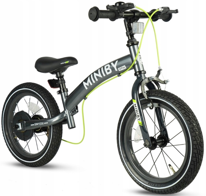 Rowerek dziecięcy - Rowerek biegowy Qplay Miniby 3w1 14" Szary (5061047481561) - obraz 4