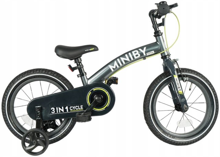 Rowerek dziecięcy - Rowerek biegowy Qplay Miniby 3w1 14" Szary (5061047481561) - obraz 5