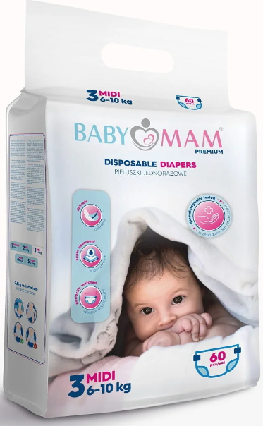 Подгузники Babymam extra care midi 3 (6-10кг) 60 шт. - изображение 7
