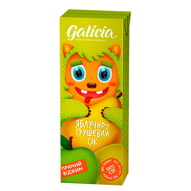Сік Galicia яблучно-грушевий 200мл - Фото 1 Сік Galicia яблучно-грушевий 200мл - изображение 1