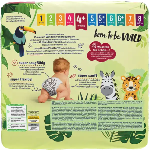 Подгузники Babydream 4+ (9-15кг) 36шт лимитированная серия - Фото 13 Подгузники Babydream 4+ (9-15кг) 36шт лимитированная серия - изображение 13