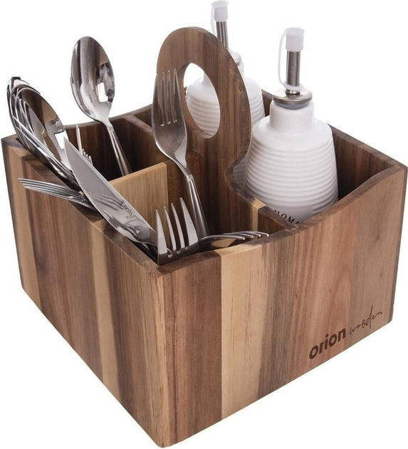 Підставка для столових приборів Orion Wooden дерев’яна 22 x 18.5 x 18.5 см (8592381162856) - зображення 2