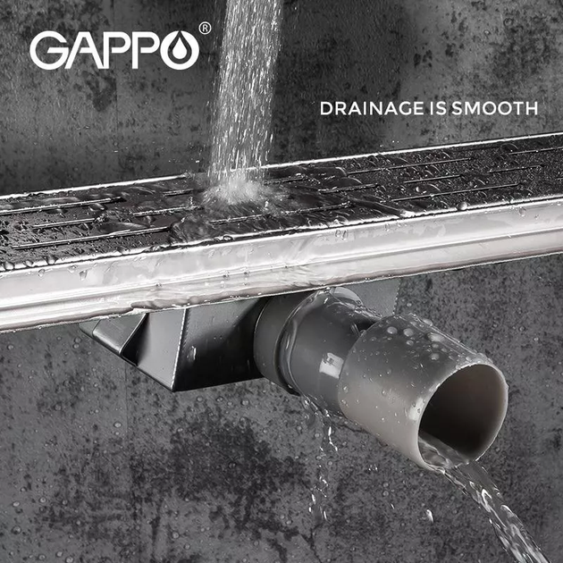 Трап для душа 70×700 мм нержавеющая сталь GAPPO G87007-1 - Фото 3 Трап для душа 70×700 мм нержавеющая сталь GAPPO G87007-1 - изображение 3