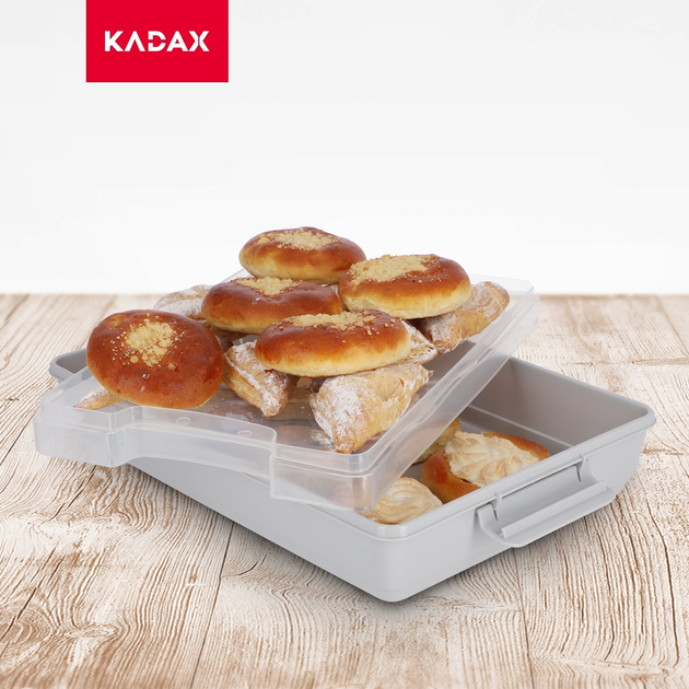 Pojemnik prostokątny na ciasto Kadax Szary (5903699410011) - obraz 6