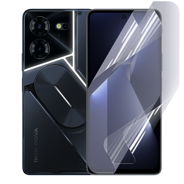 Плёнка гидрогелевая для Tecno Pova 5 Pro глянцевая противоударная прозрачная - Фото 1 Плёнка гидрогелевая для Tecno Pova 5 Pro глянцевая противоударная прозрачная - изображение 1