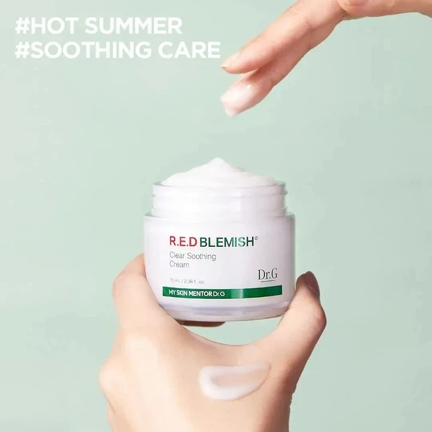 Krem do twarzy Doctor.G Red Blemish Clear Soothing Cream kojąco-nawilżający 70 ml (8809838652465) - obraz 3