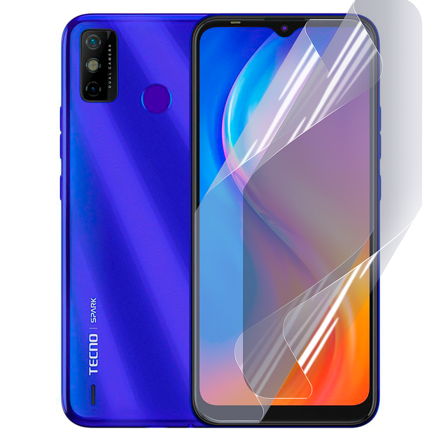 Плёнка гидрогелевая для Tecno Spark 6 Go (KE5) глянцевая противоударная прозрачная - Фото 1 Плёнка гидрогелевая для Tecno Spark 6 Go (KE5) глянцевая противоударная прозрачная - изображение 1