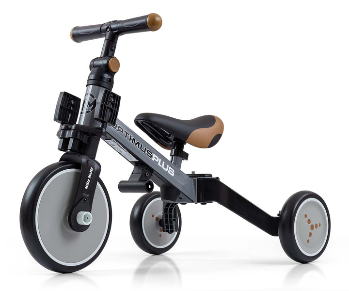Rowerek trójkołowy Milly Mally Optimus Plus 4w1 szary 5307 (5901761128543) - obraz 4