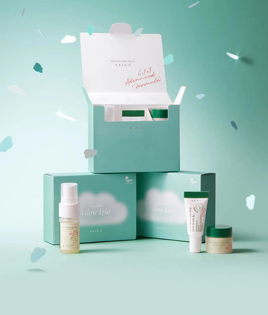 Набір для догляду за обличчям Axis-Y The Mini Glow Trio Тонер 15 мл + Сироватка 5 мл + Крем 5 мл (8809634611024) - зображення 3