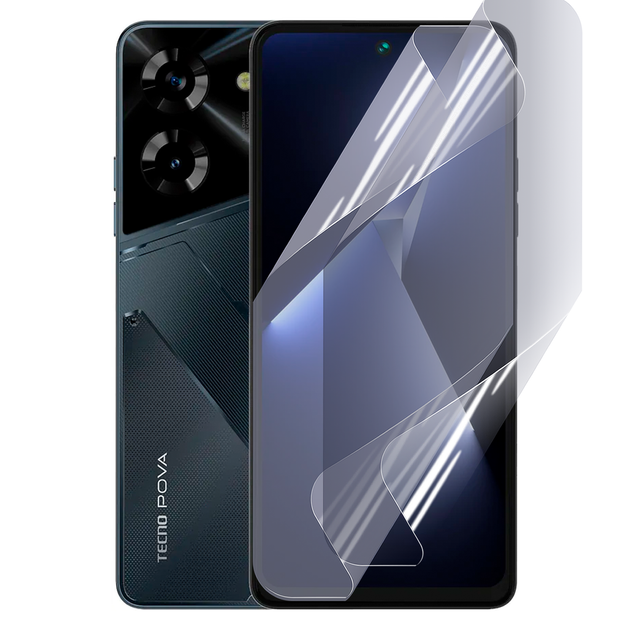 Плёнка гидрогелевая для Tecno POVA 5 (LH7n) глянцевая противоударная прозрачная - Фото 1 Плёнка гидрогелевая для Tecno POVA 5 (LH7n) глянцевая противоударная прозрачная - изображение 1