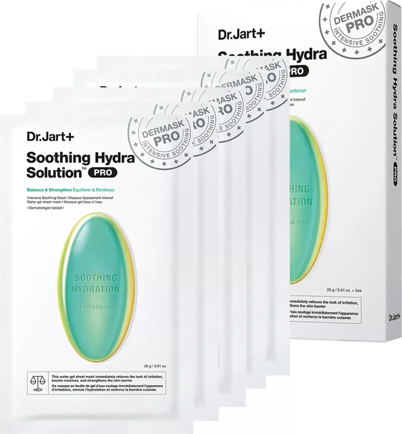 Maseczka do twarzy na tkaninie Dr.Jart+ Dermask Soothing Hydra Solution Pro 26 g 5 szt (8809844995181) - obraz 2