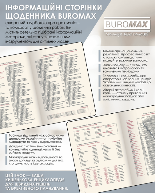 Ежедневник датированный 2026 Buromax Memory А5 из искусственной кожи 336 страниц черный (BM.21151-01) - изображение 8