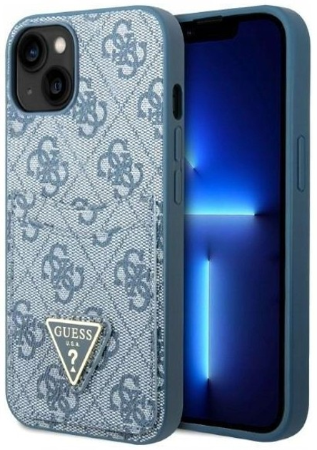 Etui plecki Guess Triangle Logo Cardslot do Apple iPhone 13/13 Pro Blue (3666339047788) - obraz 2