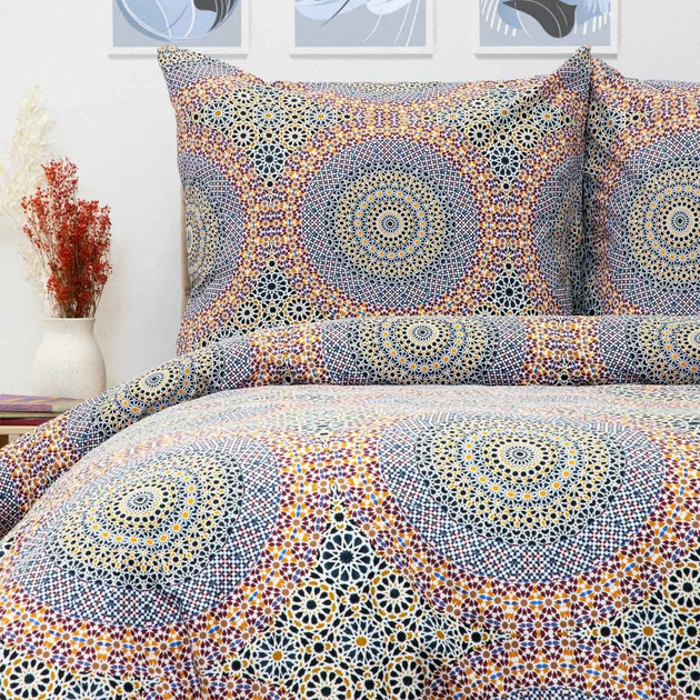Komplet pościeli Homla Antone Poszewka na pościel 220 x 200 cm + 2 poszewki na poduszki 70 x 80 cm z mikrofibry i wzorem Wielokolorowy (5904183880167) - obraz 5