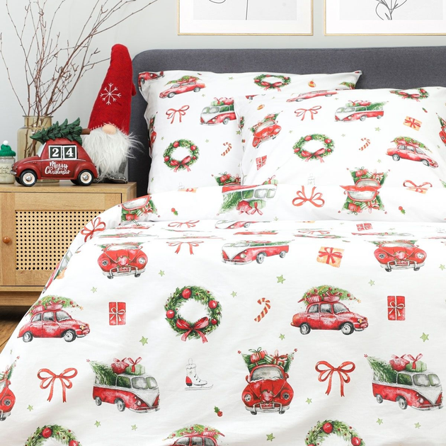 Комплект постільної білизни Homla Holly Jolly Arco Підковдра 160 x 200 см + 2 наволочки 70 x 80 см бавовняний в автомобілі Білий (5904183830117) - зображення 4