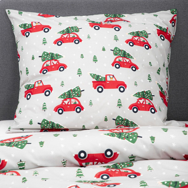 Комплект постільної білизни Homla Holly Jolly Bil Підковдра 220 x 200 см + 2 наволочки 70 x 80 см з мікрофібри в автомобілі Сірий (5904183830063) - зображення 4