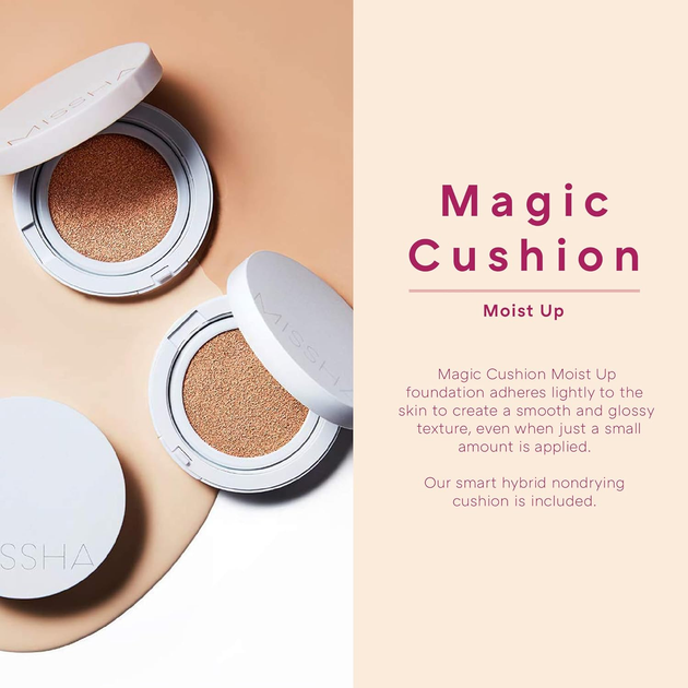 Тональний крем-кушон Missha Magic Cushion Moist Up SPF50+ зволожувальний №21 Light Beige 15 г (8809581449268) - зображення 5