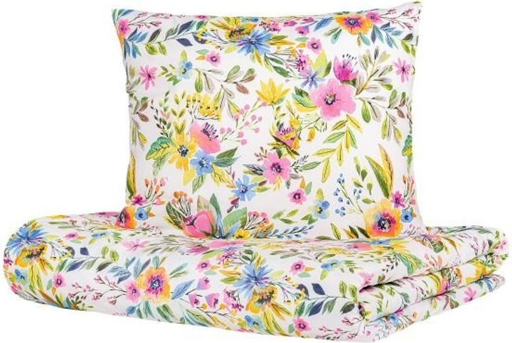 Komplet pościeli Homla Floral Essentials Poszewka na pościel 220 x 200 cm + 2 poszewki na poduszki 70 x 80 cm z mikrofibry w kwiatki Biały (5906496742798) - obraz 1