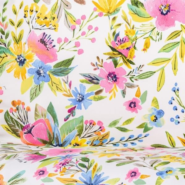 Komplet pościeli Homla Floral Essentials Poszewka na pościel 220 x 200 cm + 2 poszewki na poduszki 70 x 80 cm z mikrofibry w kwiatki Biały (5906496742798) - obraz 2