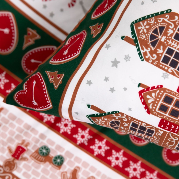 Комплект постільної білизни Homla Lapland Підковдра 220 x 200 см + 2 наволочки 70 x 80 см з мікрофібри в будиночки Різнокольоровий (5904183858548) - зображення 2