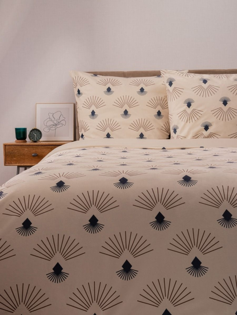 Komplet pościeli Homla Letamo Poszewka na pościel 220 x 200 cm + 2 poszewki na poduszki 70 x 80 cm welwetowy Beżowy (5906496701108) - obraz 6