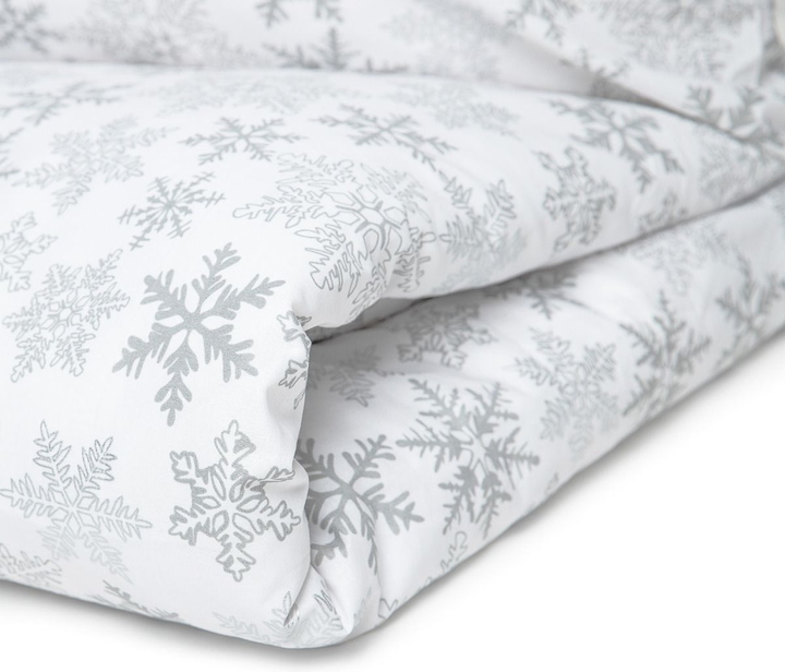 Komplet pościeli Homla Simply Scandy Lugn Poszewka na pościel 220 x 200 cm + 2 poszewki na poduszki 70 x 80 cm bawełniany w śnieżynki Biały (5902869942017) - obraz 15