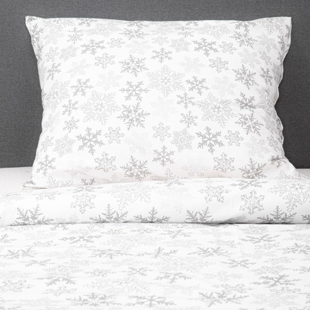 Komplet pościeli Homla Simply Scandy Lugn Poszewka na pościel 220 x 200 cm + 2 poszewki na poduszki 70 x 80 cm bawełniany w śnieżynki Biały (5902869942017) - obraz 16