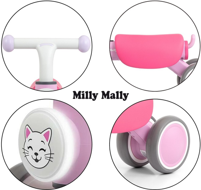 Rowerek biegowy Milly Mally York Pink (5907090700702) - obraz 11