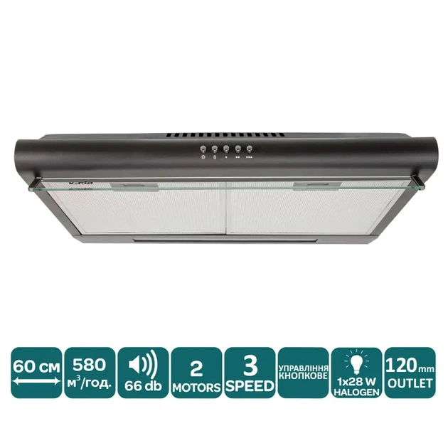 Вытяжка VENTOLUX ROMA 60 BK 2M LUX - изображение 4