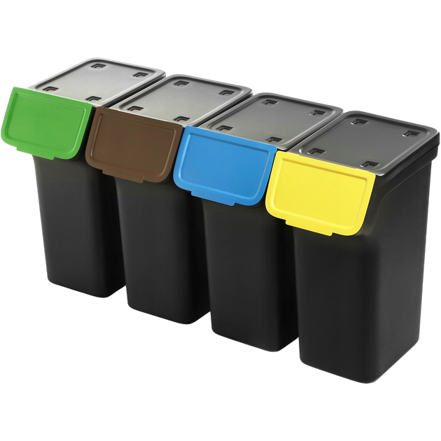 Набір контейнерів для сміття Kadax 25 л х 4 шт (5903699493120) - зображення 1