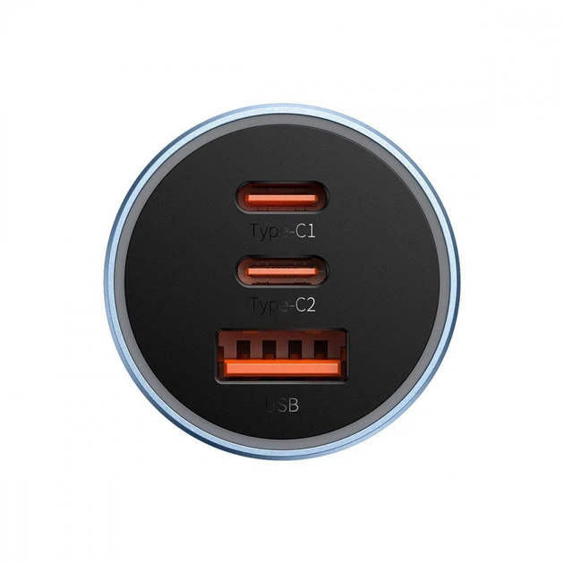 Автомобільний Зарядний Пристрій Baseus Golden Contactor Pro 65W (USB+2Type-C) dark gray - Фото 7 Автомобільний Зарядний Пристрій Baseus Golden Contactor Pro 65W (USB+2Type-C) dark gray - зображення 7