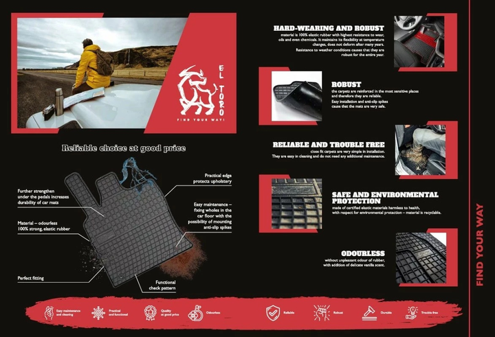 Dywaniki samochodowe Frogum El Toro do Toyota Yaris I 4 szt (5902643411210) - obraz 6