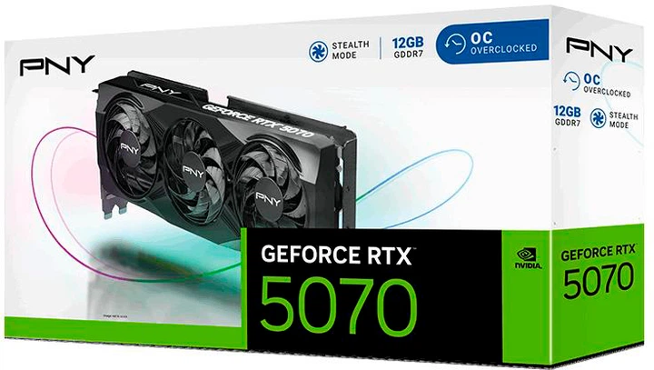 Видеокарта PNY PCI-Ex GeForce RTX 5070 OC 12GB GDDR7 (192bit