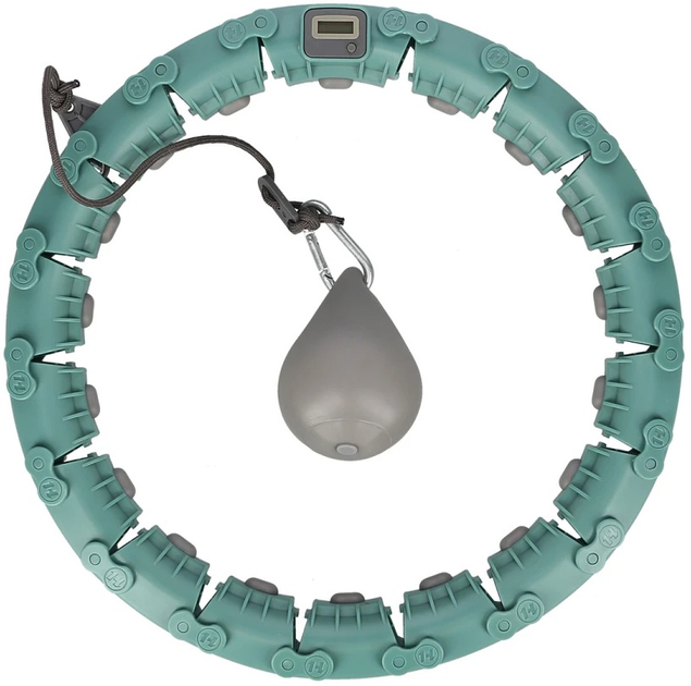 Hula-hop HMS FH03 z obciążnikiem i licznikiem Zielony (5907695551914) - obraz 1