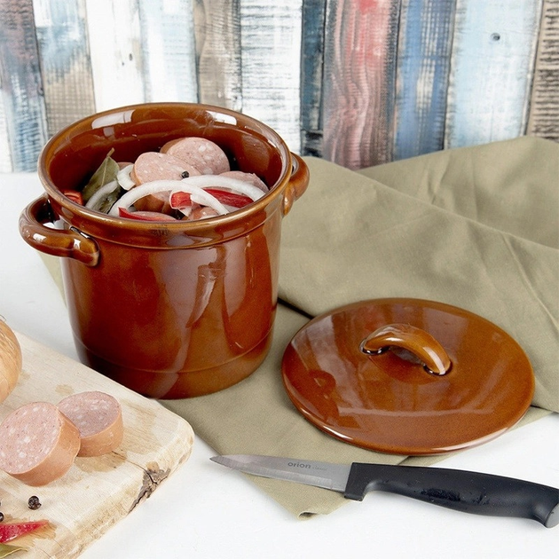 Pojemnik do kiszenia Orion ceramiczny z pokrywką 1 l (8592381200015) - obraz 6
